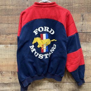 Mustang By M Ford Vintage Four Button Sweater Pull Over Size L Made Hong Kong